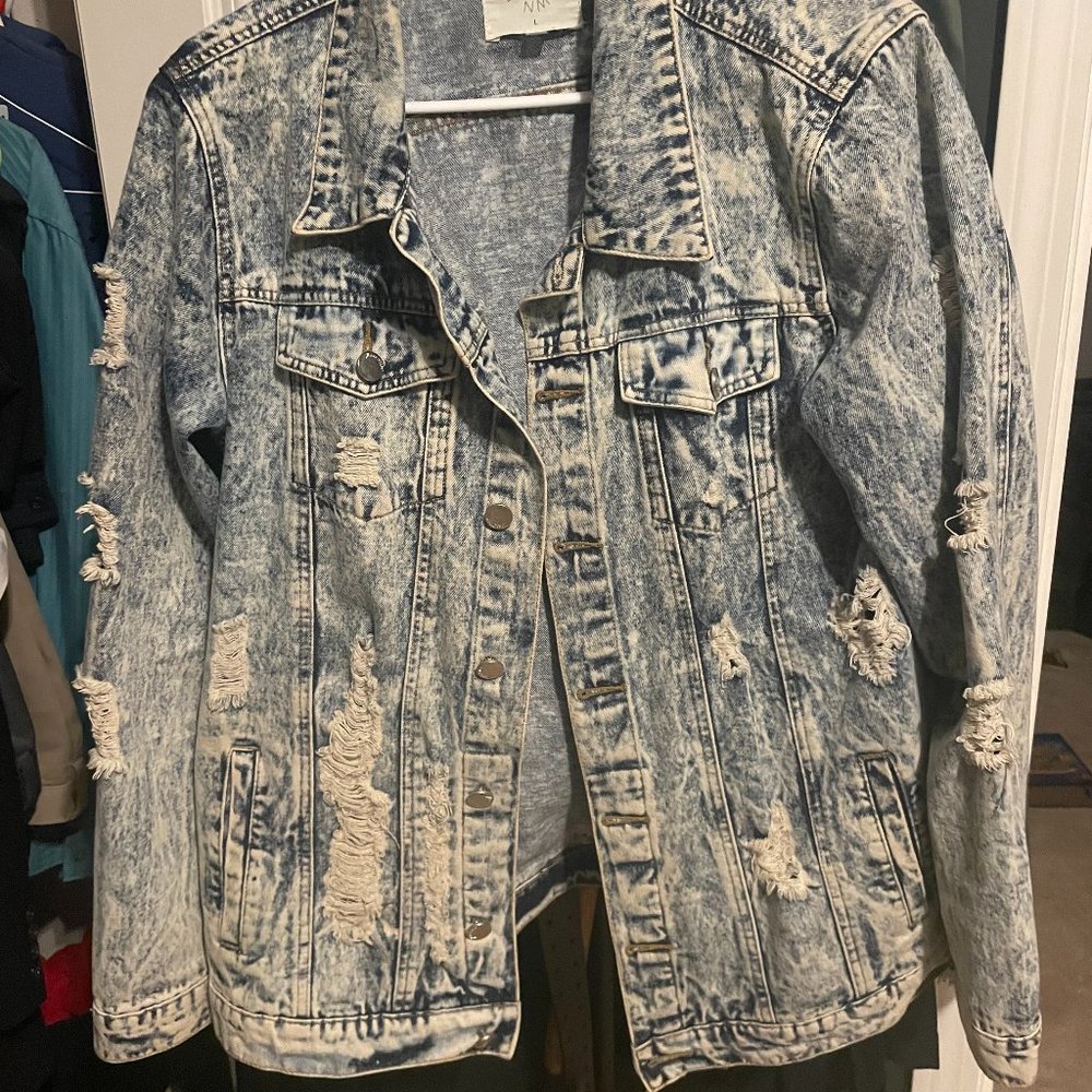 Distressed Oversized Denim Jacket